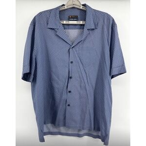 Frescobol Carioca Shirt Men's The Cove Atlantis Loop Collar Tencel Blue Size XL
